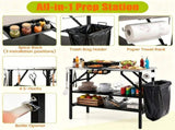 Foldable Outdoor Grill Prep Table with Stainless Steel Tabletop, Galvanized Steel Frame Multi 23873836