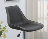 Dining Kitchen Adjustable Bar stool Chair Ebony Color Wax Polyurethane Leather Chrome Base Modern B011P151354
