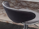 Masaccio Velvet Upholstered Adjustable Swivel Barstool, Set of 2, Gray T2574P164846