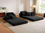 Wide Wale Corduroy Convertible Sleeper Sofa Bed with Side Storage Pocket High Density Compressed T6623P600872