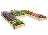 Solid Fir Wood Raised Garden Bed, 5-in-1 Combined Planting Planter Box with Dovetail Joints, 98797104