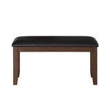 Classic Cherry Finish 6pc Dinng Set Table Bench 4x Chairs Faux Leather Upholstery Kitchen Dining B011P194596