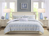 Modern Table Lamp Set of 2 Touch Control, 27" Tall Blue Art Ceramic Bedside Lamp with USB Ports, W3355P323228