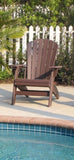 Brown Adirondack Chair Sturdy HDPE Poly Lumber for Poolside, Patio, and Garden Relaxation B195P198769