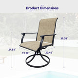 Swivel Dining Chairs Set of 2, Outdoor Swivel Breathable Textilene Patio Chairs Lawn Chairs for 88601617