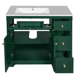36" Vanity with Top for Bathroom, Modern Bathroom Storage Vanity Includes Adjustable Shelf, Soft N710P279991F