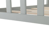 Wooden Baby Toddler Bed Children Bedroom Furniture with Safety Guardrails Gray 65296253