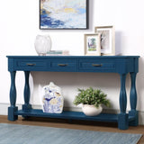 ZNTS 63inch Long Wood Console Table with 3 Drawers and 1 Bottom Shelf for Entryway Hallway Easy Assembly W1202114032