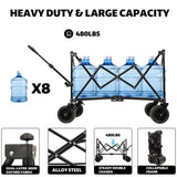 Collapsible Foldable Extended Wagon with canopy,480lbs Weight Capacity, Heavy Duty Folding Utility W2932P253157