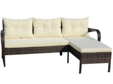 Outdoor patio Furniture sets 2 piece Conversation set wicker Ratten Sectional Sofa With Seat W20966894