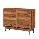 6 Drawer Double Dresser Features Vintage-style and Bevel Design W578132029