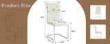 Set of 4 Cream Textured Granular Fabric Material Dining Chairs 39.3" High, 20.4" Ergonomic W1151P324773