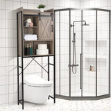 ZNTS FCH Retro Style MDF With Triamine Iron Frame Sliding Door Three-Layer Rack Bathroom Cabinet 54703194