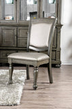 Glorious Classic Traditional Dining Chairs Gray Color Solid wood Leatherette Cushion Seat Set of 2pc B011115502