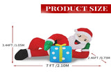 7FT Lighted Christmas Inflatable Decoration, Inflatable Santa Lying on Floor, Funny Blow Up Yard 49600765