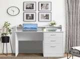 110*50*95cm Particleboard Paste Triamine Desktop Storage Layer Three Drawers Computer Desk White 37862423