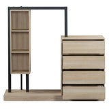 ZNTS Wardrobe with 4 Drawers and 3 Shelves,Natural N820P196888N