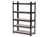 150 x 75 x 30cm 5 Tiers Powder Coated Storage Rack Black 52028120