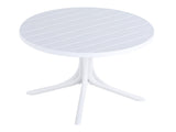 Summer - Modern White Round Plastic Table 36 Inch Indoor/Outdoor Dining Table & Coffee Table, W3450P323346