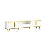 ON-TREND Luxury Minimalism TV Stand Open Storage Shelf for TVs Up to 85", Entertainment Center WF320395AAK
