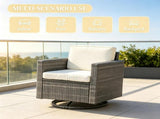 Cream White PE Wicker Outdoor Swivel Rocker 360&deg Patio Glider Chair for Porch, Backyard, Deck 87045009