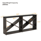70.87 inch Farmhouse Console Table, X Shape Detachable ExtraLong Table with Storage for Entryway, W2317P233346