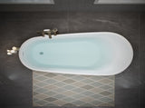 55" Acrylic Freestanding Bathtub, Stylish Deep Soaking Bathtub with Pop-up Drain & Integrated W1920P386218
