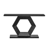 U_Style Modern Entryway Table with Innovative Hollow Hexagon Leg Structure and Premium Fir Veneer N711P241272B