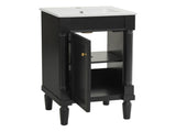 18" French Style Bathroom Cabinet with Storage, Small Space Solution with Ceramic Sink, Adjustable N710P415332B