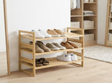Bamboo 3-Tier Shoe Rack for 9 Pairs 96881302