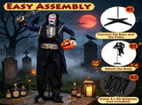 Halloween Animatronic Undead Pirate Captain Decoration, 6FT Life Size with Eerie Sounds Movable Arms 50671546
