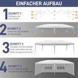 3 x 6m Four Windows Practical Waterproof Folding Tent White 92876910
