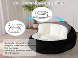 Oversized Bean Bag Chairs,Multicolor Faux Fur Couch Filled with Shredded Sponge,Large Lounger Sofa 75978945