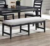 ZNTS Modern 1pc Dining Bench Black Frame Upholstered Cushion Plush Comfort Seat Kitchen Dining Room B011P218341