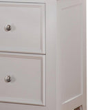Pine Wood Nightstand with 2 Drawers, White B016P253773
