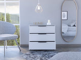 White 3-Drawer Rectangle Dresser B06280503