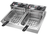 US Standard EH82 Deep Fryer, 110V, 3400W, 22.8QT/21.6L, Silver Stainless Steel, Double Tank, 85952191