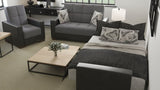 PrimeNest NimbusFlow Upholstered Convertible Sofabed with Storage, Grey/Black-PU Polyester B030P286521