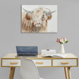 Hand Embellished Highland Bull Canvas Wall Art B035129227