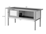 36" Single Deck Waterproof Wooden Chicken Coop Hen House Pet Animal Poultry Cage Rabbit Hutch Gray 39902193