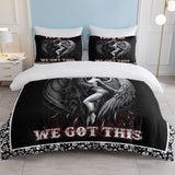 3pcs Soft and Comfortable Death and Angel Print Duvet Cover Set for Bedroom and Guest Room 74157378