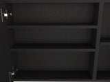 Medicine 18H" Single Door Cabinet, Two External Shelves, Three Interior Shelves , Black B097133142