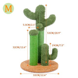 ZNTS Cat Scratching Post Cactus Cat Scratcher Featuring with 3 Scratching Poles and Interactive Dangling 58153982