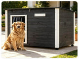 42.5" x 27" x 33.5" Outdoor Dog House with Sloped Asphalt Roof, Elevated Floor & Openable Roof 92220761