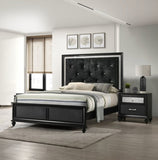 Luxury 1pc Glam 2-Drawer Nightstand End Table Black Finish Shimmering Accents Bedroom Solid Wood B011P234281
