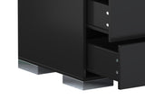 Elegant Nightstand with Metal Foot, Mirrored Bedside Table with 2 Drawers for Bedroom, Living Room, 22446657