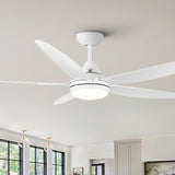 ZNTS 56 In Intergrated LED Ceiling Fan Lighting with White ABS Blade W136755949