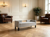 50"Ottoman with 2 Bolster Pillows & Wood Legs, Upholstered End of Bed Daybed Seating, Foot Rest W5325P426810