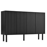 ON-TREND Minimalist Shoe Cabinet with 5 Solid Wood Legs, Cream Style Sideboard Buffet Cabinet with N721P205785B