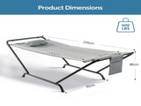 Freestanding Hammock with Stand, 600LBS Heavy Duty Outdoor Hammock Bed with Soft Pillow & Storage 52882641